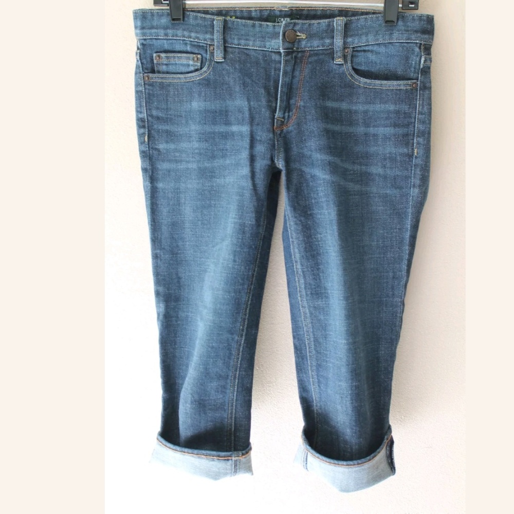 J Crew Sz 27 Matchstick Denim Blue Crop Jeans